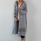 Hooded coat with print - gray