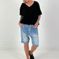 Ruched Hem T-Shirt - Black