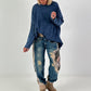 Oversized Shirt stone washed - blau