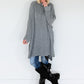 Long Strickpullover - grau