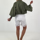 Sommer Crop-Jacke mit halben Arm -  khaki