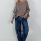 Oversized cardigan with refined details - taupe