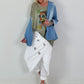 Jeans Blazer mit Ösendetails