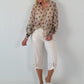 Transparent Tunic with Ruffle Sleeves - white