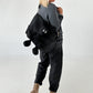 Canvas Tasche mit besonderen Details - denim used black