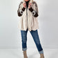 Pelzjacke mit Strickarm Modell "Fluffline" - beige
