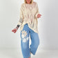 Häkelpullover mit Muster - beige