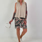 Ballon Blusen Top mit V-Neck - beige