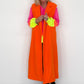 Bouclé lang vest - neonoranje