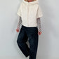 Jacket with XL collar and hood - cream