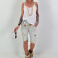 Top with lace and crochet details - white