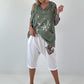 Linen Shirt with Off-Shoulder Cut-Outs Leo - beige