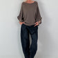 Oversized Pullover mit raffinierten Details - mokka