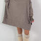 Oversized hoodie model "Rockwave" - ​​​​taupe
