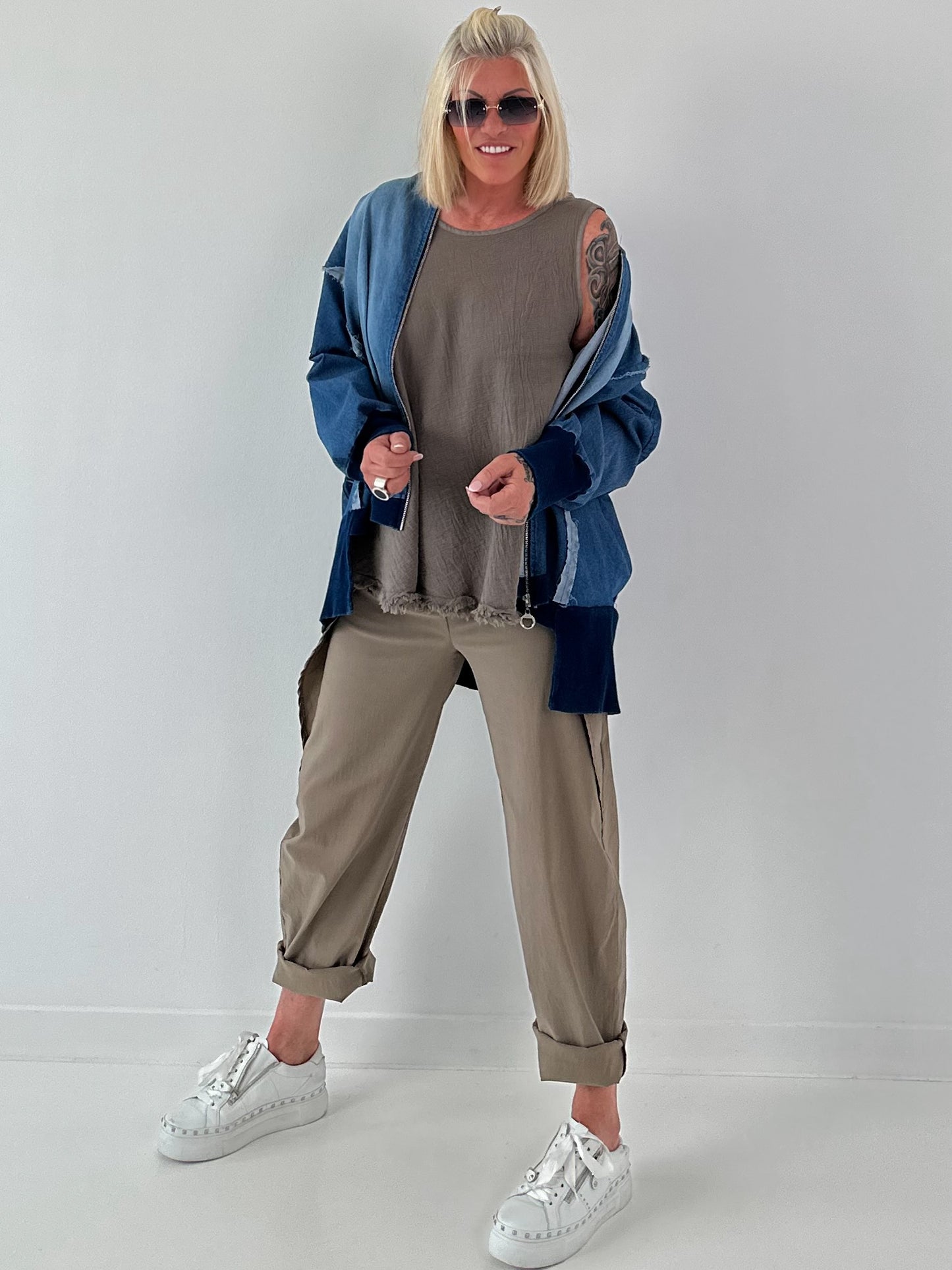Oversized Jeansjacke - dunkelblau