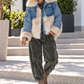 Jeansjacke in Felloptik - denim-beige