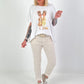 T-Shirt Fashion Girls - weiss-gelb
