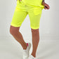 Kurze Hose mit Bindeband - neongelb