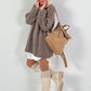 Long sweater model "Rib Relaxe" - taupe