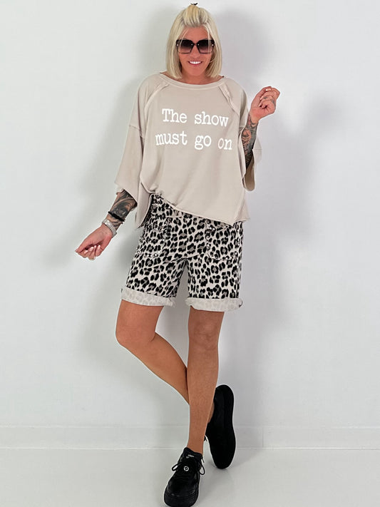 Oversized shirt Show Must Go On - beige