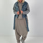 Jeansjacke mit Strickärmeln - denim-grau