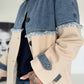 Mantel mit Denim-Einsätzen - denim-beige
