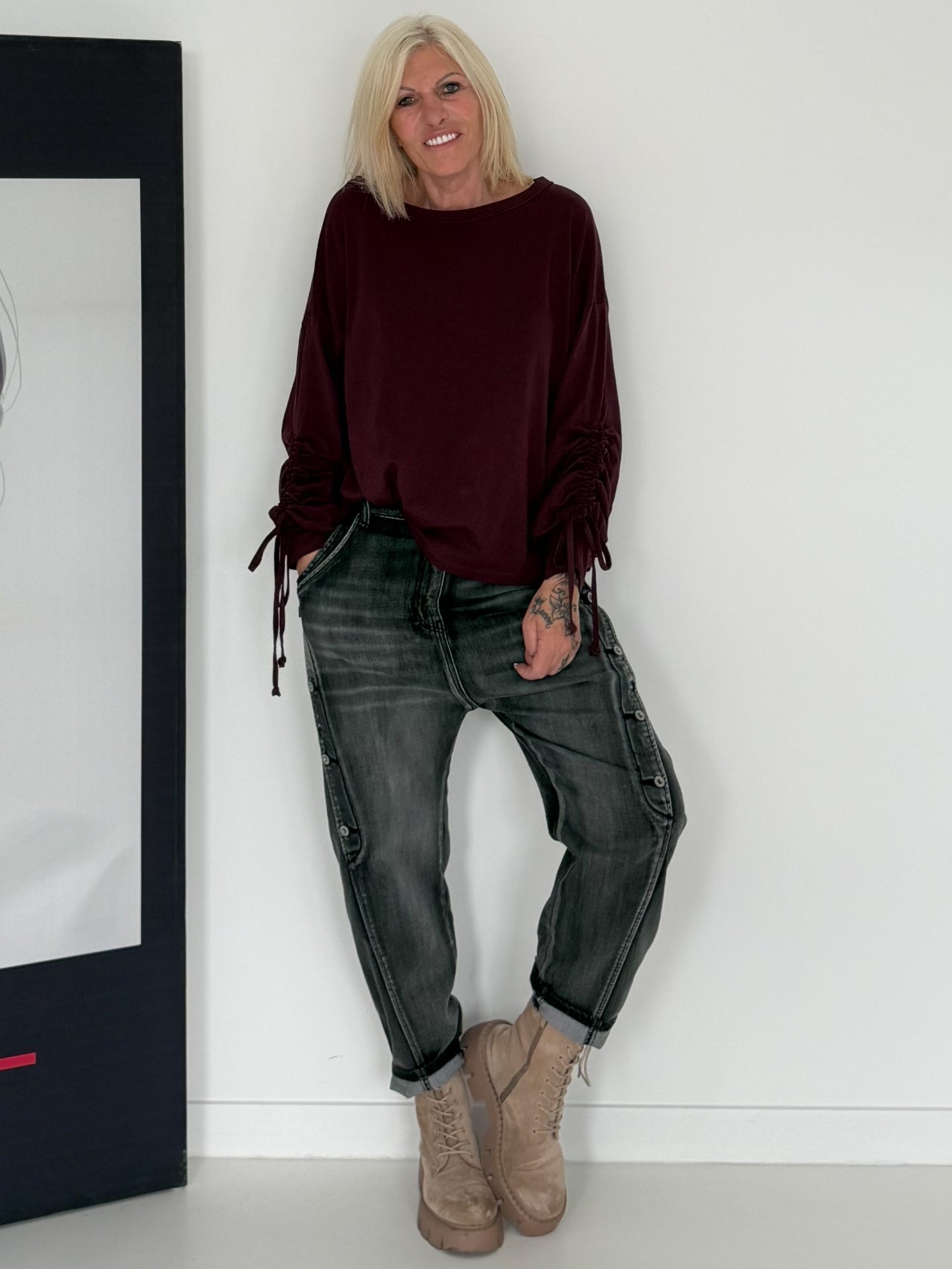 Shirt met ruches - roze