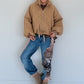 Jacket with puff sleeves - camel