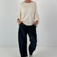 Oversized Pullover mit raffinierten Details - creme