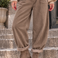 Cordhose mit großen Taschen und Gürtel - taupe ( lieferbar ab ca. 03.11.26)