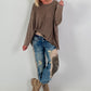 Oversized Shirt stone washed - schoko