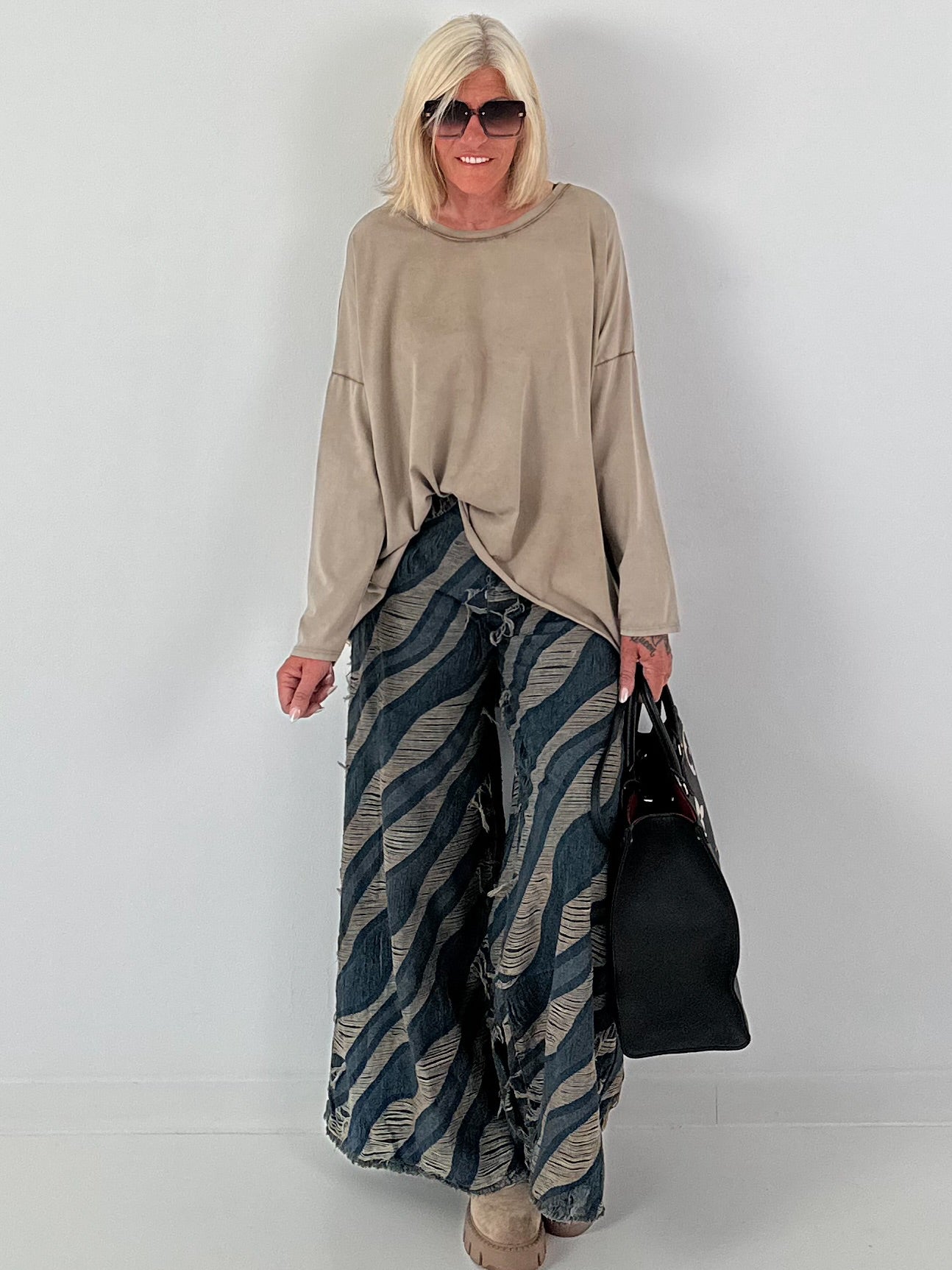 Oversized Shirt stone washed - mude