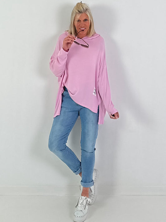 Feinstrick Hoodie - rosa