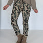 Cargo trousers with camouflage print -beige-olive-multicoloured