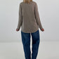 Feinkord Shirt mit Sweati Armen und Rücken - taupe