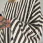 Pullover in Streifen-Look mit Fledermausärmeln   - ecru-chocolate