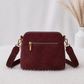 Crossbody-Bag in Wildleder-Optik - bordeaux