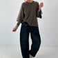 Pullover mit halbem Arm - taupe