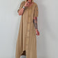 T-Shirt Kleid mit Ösen -camel