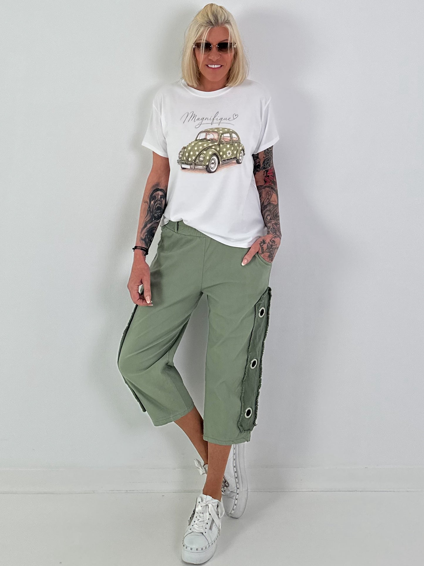 T-Shirt Magnifique - weiss-khaki