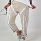 Trousers with zipper details - beige