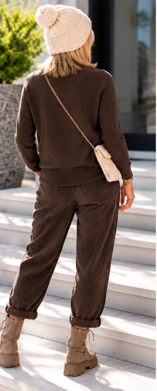 Pullover mit Stehkragen - chocolate