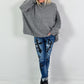 Oversized sweater model "Snuggle Arctic" - anthracite