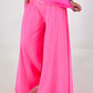 Sweat Palazzo Pants - neon pink