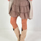 Ruffled skort - taupe