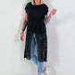 Mesh shirt with overlapping hole pattern - black