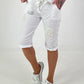 Shorts with patches - white