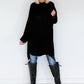 Long Strickpullover - schwarz