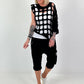 Shirt mit All-Over Cut-Outs und Ösen - schwarz ( lieferbar ab 11.05.26)