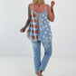 Airy patterned top - light blue - multicolored